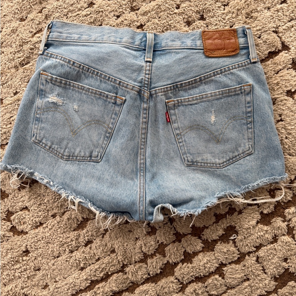 Levi's Women's Distressed Light Blue Jean Shorts